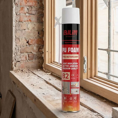 Pistolet do natryskowej pianki poliuretanowej o wysokiej wydajności, trudnopalnej klasy B2, do wypełniania szczelin przeciwpożarowych